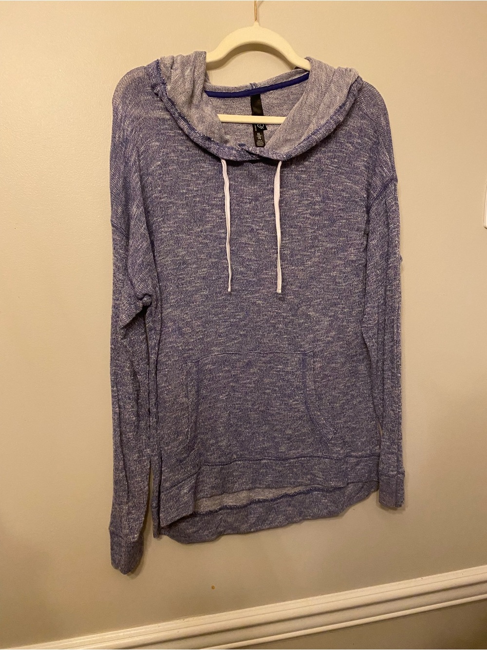 Light Lavender Hoodie Pullover with Kangaroo Pocket - Women
